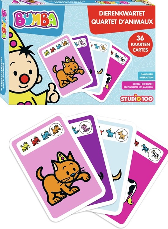 Studio 100 Bumba Dieren Kwartet  Spel 36 Kaarten  