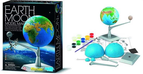 4M Kidzlabs Ruimte: Bouwset Maan-Aarde 8+ (1xAA)  