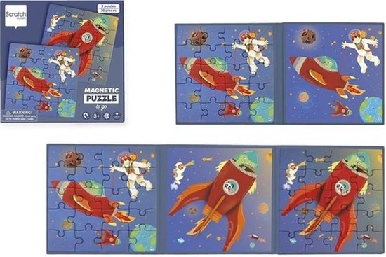 Scratch Puzzel Magnetisch: Magnetisch Puzzelboek To Go Ruimte 3+ 