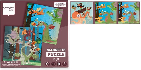 Scratch Puzzel Magnetisch: Magnetisch Puzzelboek To Go Draken 3+ 