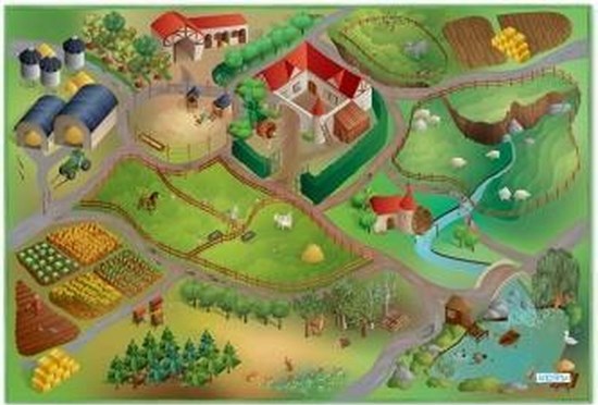 House of Kids Boerderij Speelkleed circa 100x150cm 