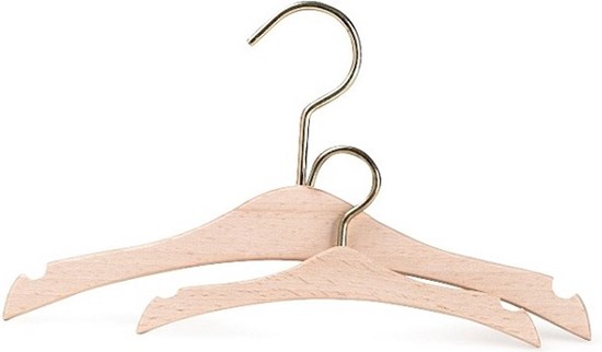 Les Petits Houten Poppenkleding Hangers 6stuks  