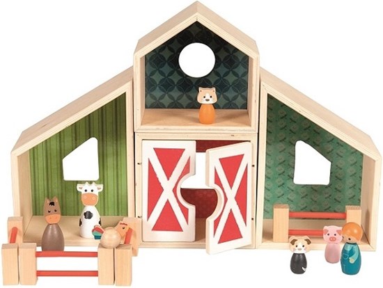 egmont toys Houten Boerderij met HOUTEN Figuren 45x30x10cm 3+ 