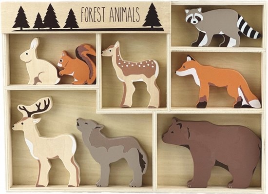 Les Petits Houten Wilde Forest Dieren 8stuks 3+ 