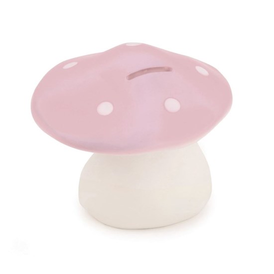 Spaarpot Paddenstoel circa 11cm Roze 