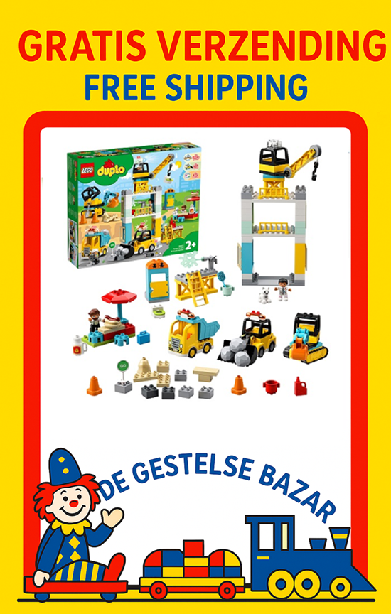 10933 Lego Duplo TORENKRAAN met BOUWPLAATS 2+