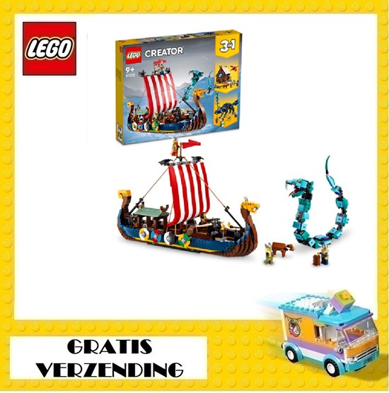 31132 lego Creator 3in1 Vikingschip met Slang 9+ 