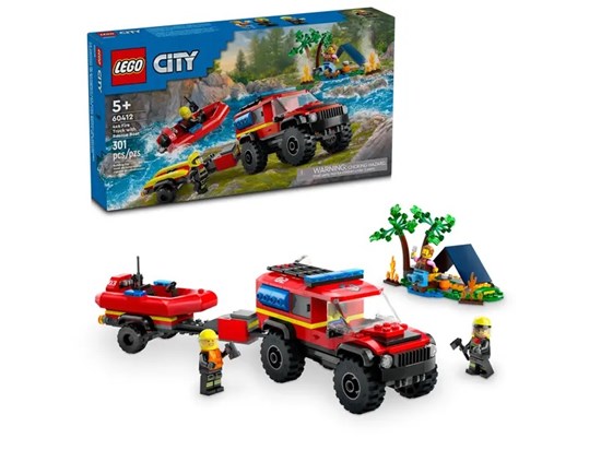 60412 lego City 4x4 Brandweerwagen met Reddingsboot 5+ 
