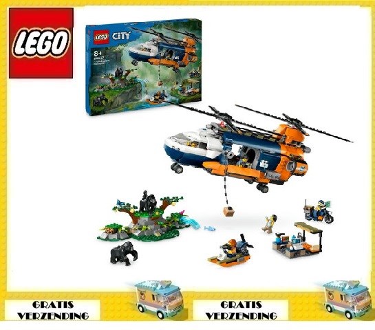 60437 Lego City Jungleonderzoekers: Helikopter bij de Basis 8+