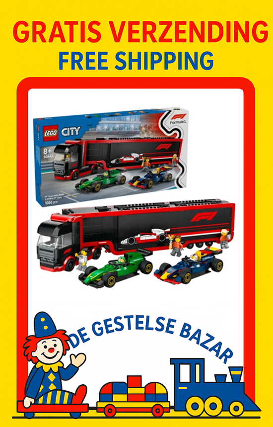 60445 Lego City F1 Truck met RB20 en AMR24 F1® auto's speelset 8+ 