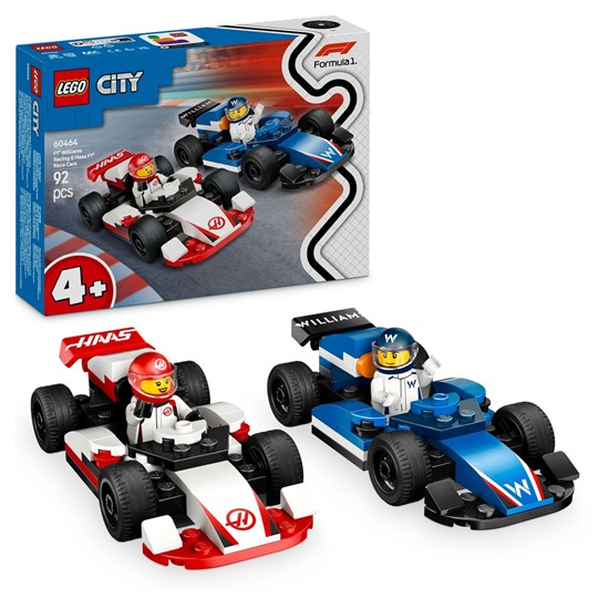 60464 Lego City F1 Williams Racing en Haas F1 Racewagen set 92dlg 4+