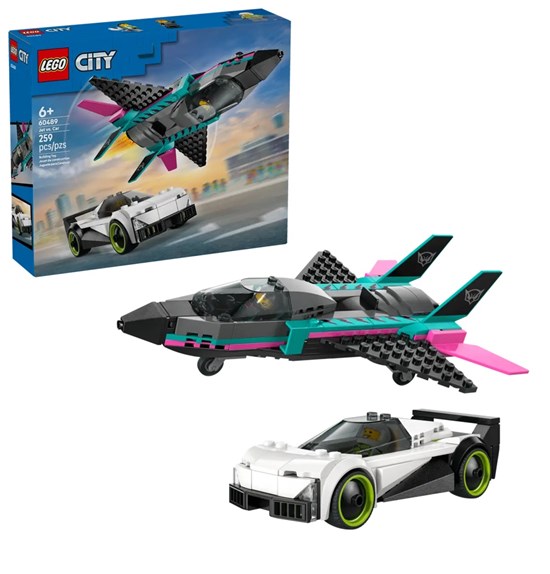LEGO® City 60489 Straalvliegtuig vs. Racewagen 6+