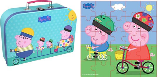 Peppa Pig Kartonnenkoffer met Puzzel 25stukjes  