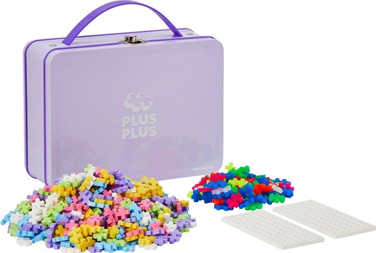 Plus Plus Metalen Reiskoffer Pastel 600 delige bouwset 5+
