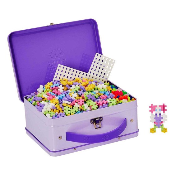 Plus Plus Metalen Reiskoffer Pastel 600 delige bouwset 5+ 