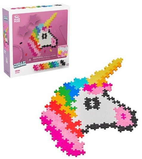 Plus Plus Puzzle by Number Unicorn 250 delige bouwset 5+
