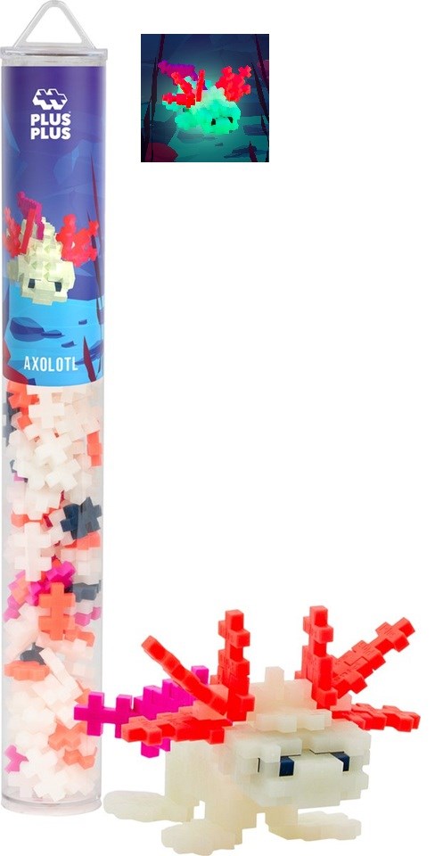 Plus Plus Tube Axolotl Glow in de Dark circa 100dlg bouwset 5+
