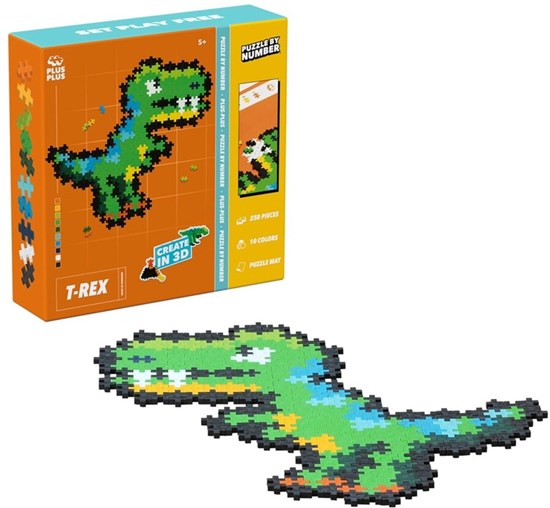 Plus Plus Puzzle by Number T-rex 250 delige bouwset 5+
