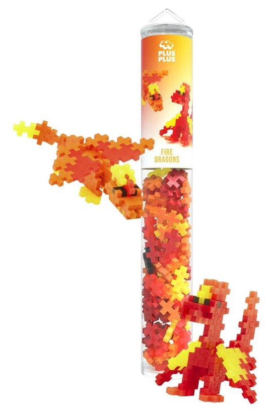 Plus Plus Tube Fire Dragons circa 100dlg 5+ 