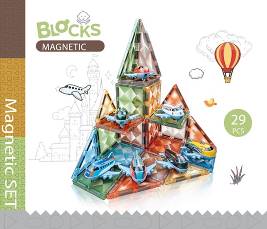Stervormige Magnetic Tiles Vliegtuig Thema 29dlg 3+ 