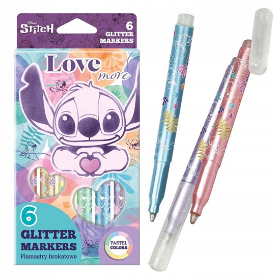Disney Lilo & Stitch 6 Glitter Markers 