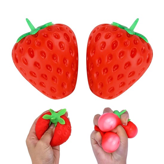 Squishy Aardbei mt Kroontje Rood 3+