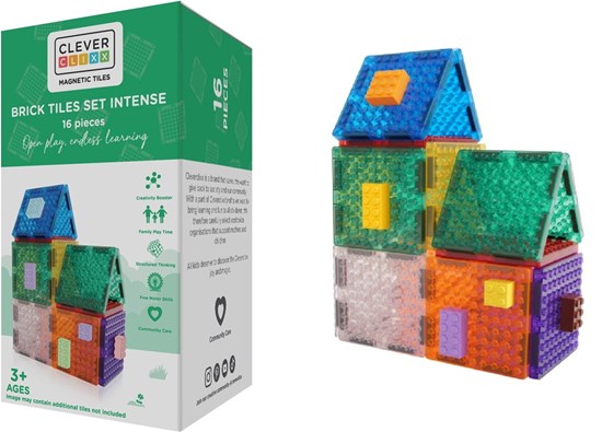 CleverCliXX Brick Tiles Intense (LEGO/DUPLO) 16dlg 3+ 