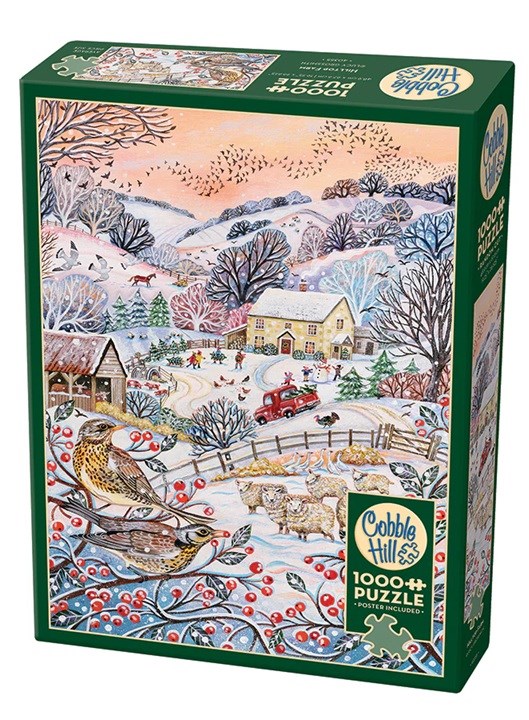 Cobble Hill Puzzel Boerderij op de Heuvel in de Sneeuw 1000stukjes 