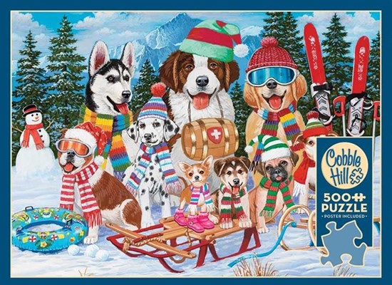 Cobble Hill Puzzel Honden Dag in de Sneeuw 500stukjes 
