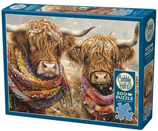Cobble Hill Puzzel Brrr ! Koeien in de Sneeuw 500stukjes 