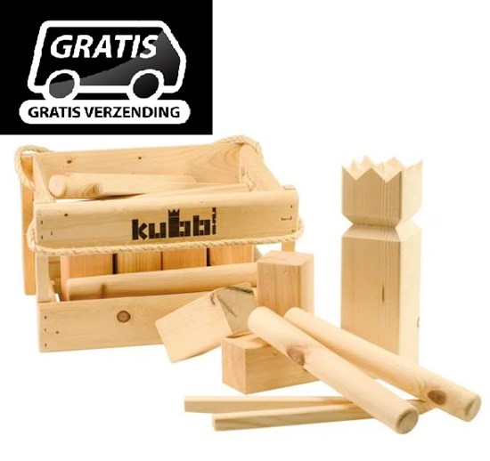 Tactic GROOT Kubb spel in Houten Kist 7+