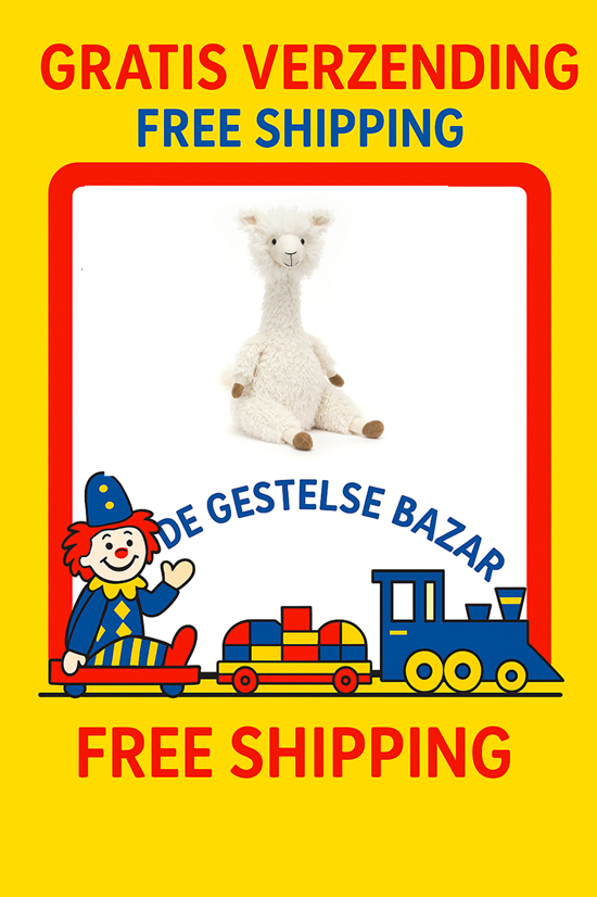Jellycat Alonso de Alpaca Wit circa 45cm 0mnd+ 