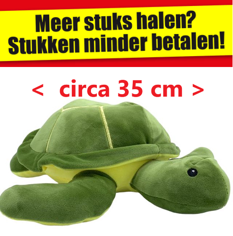 Pluche Schildpad Knuffel Groen circa 35cm 