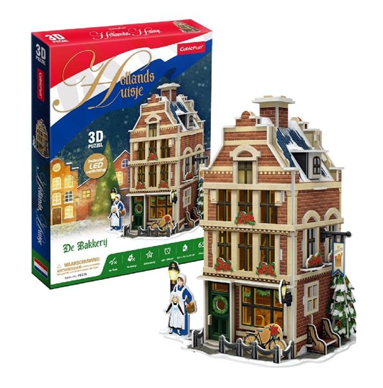 Cubic Fun 3D Puzzel met LED Hollandse Bakkerij 65Stukjes