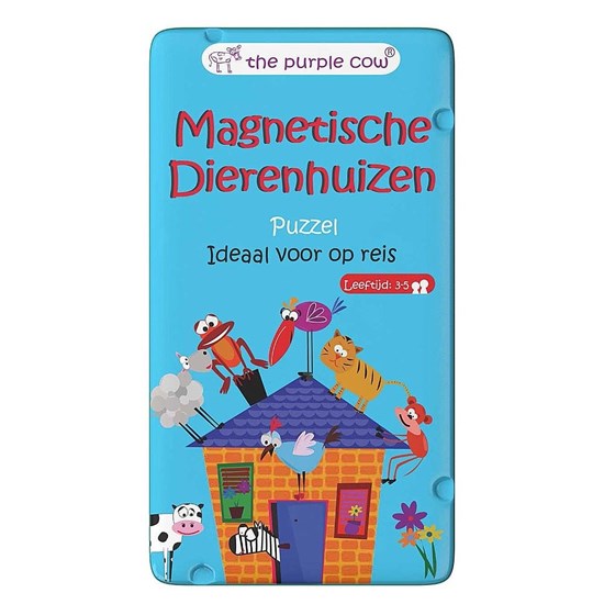 the Purple Cow Magnetische Dierenhuizen puzzel Ideaal Voor Op Reis 