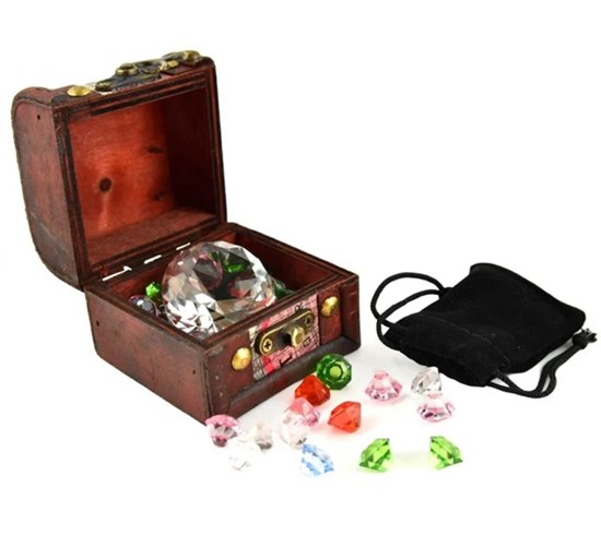 Piraten Schatkist met Diamanten circa 37stuks 