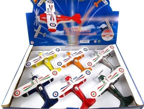 die cast Vliegtuig Dubbeldekker Assorti circa 13CM