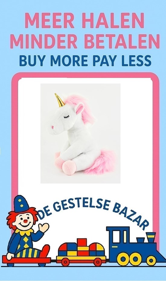 Unicorn Pluche Figuur Wit circa 25cm 