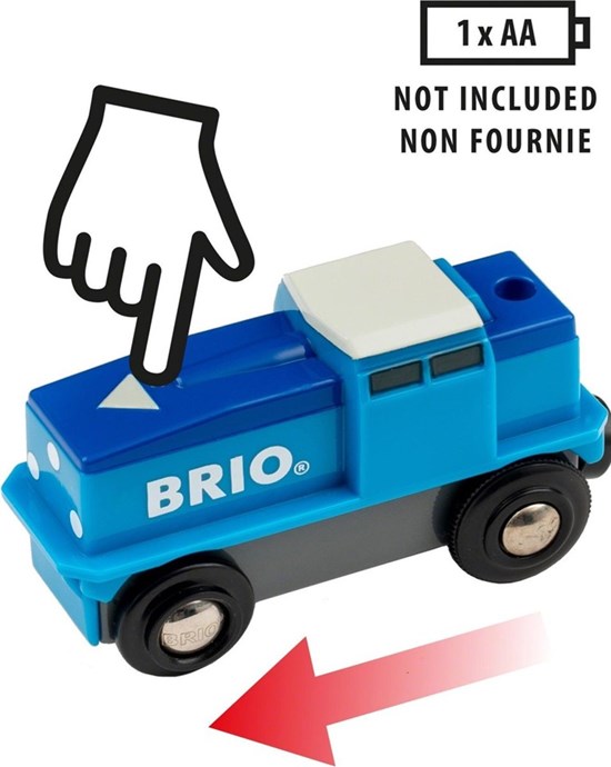 33130 brio Blauwe Batterij Goederen Locomotief 3+ (1xaa)