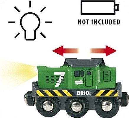 33214 Brio World Groene Vracht Locomotief 3+ b/o (1xAA) 