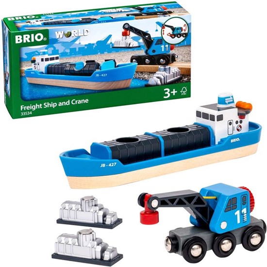 33534 brio Vrachtschip met Hijskraan 3+ 