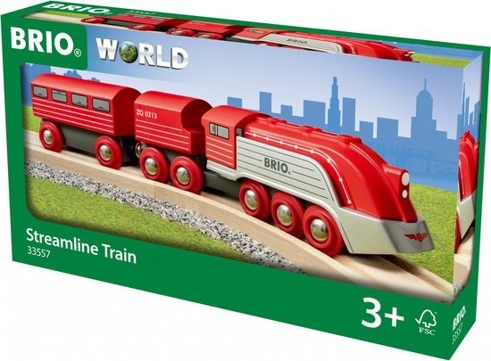 33557 brio Rode Stoomlocomotief met Wagons 3+
