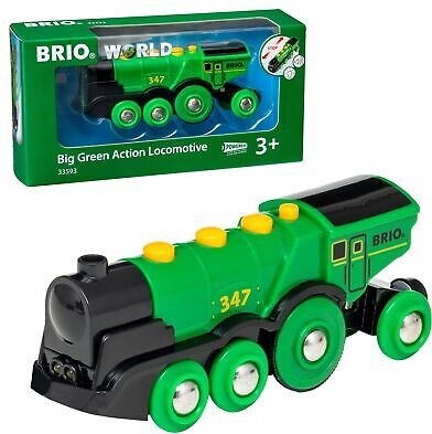 33593 Brio World Grote Groene Locomotief ( 2 x AAA ) 3+  