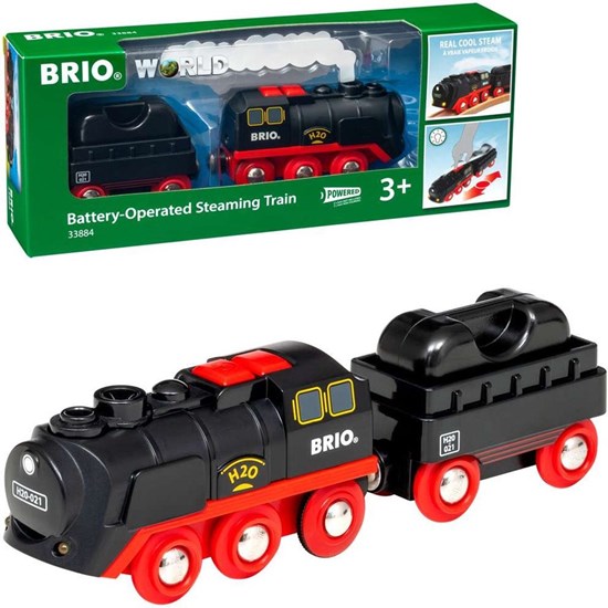 33884 Brio Echte Stoomlocomotief met Tender b/o (2xAAA) 3+ 