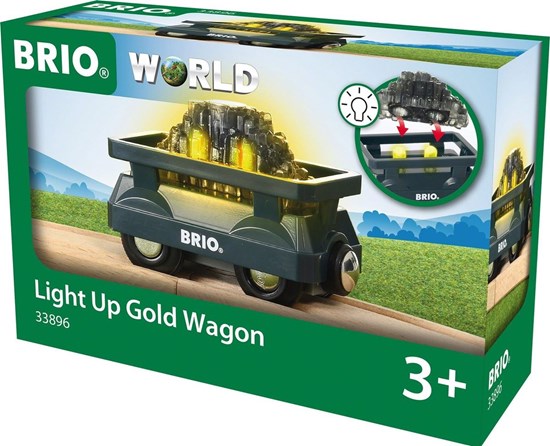 33896 brio Lichtgevende Goud Transport Wagon 3+