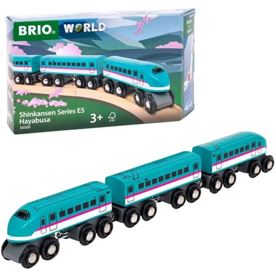 36086 Brio Shinkansen Series E5 Hayabusa Loc met Wagons 3+ 