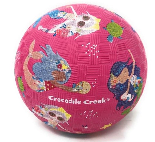 Crocodile Creek Rubberen Bal circa 13cm Zeemeerminnen Roze