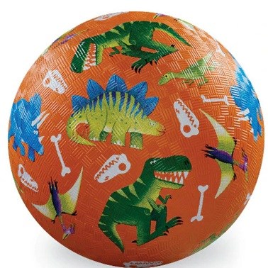 Crocodile Creek Rubberen Bal circa 13cm Dinosaurussen Oranje