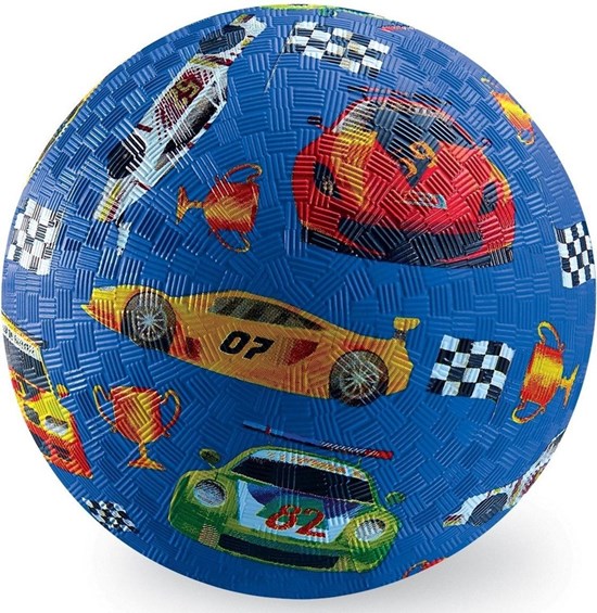 Crocdile Creek Rubber bal GROOT Auto's Blauw 22cm 3+
