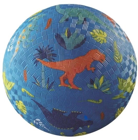Crocodile Creek Rubberen Bal circa 18cm Dinosaurussen Blauw 